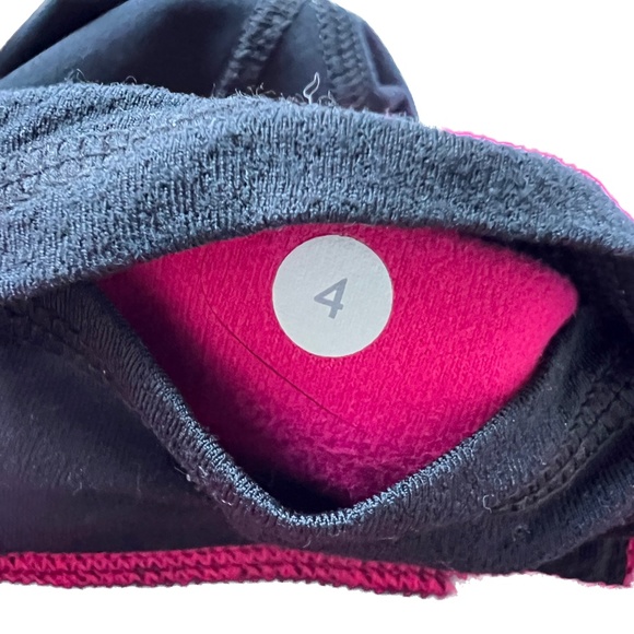 Lululemon Black Pink Yoga Pants Running Workout Sz 4 Low Rise Zipper Pockets Vtg - Picture 10 of 10